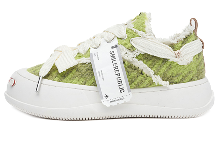 SMILEREPUBLIC Laugh Series ' Back To Earth ' Abrasion Resistant Low top Canvas Shoes Unisex Olive Green