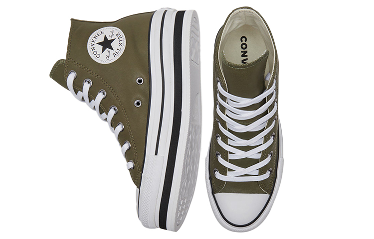 Женские кеды Converse Chuck Taylor All Star Platform Laye (зеленые) — Зелёный — фото 5