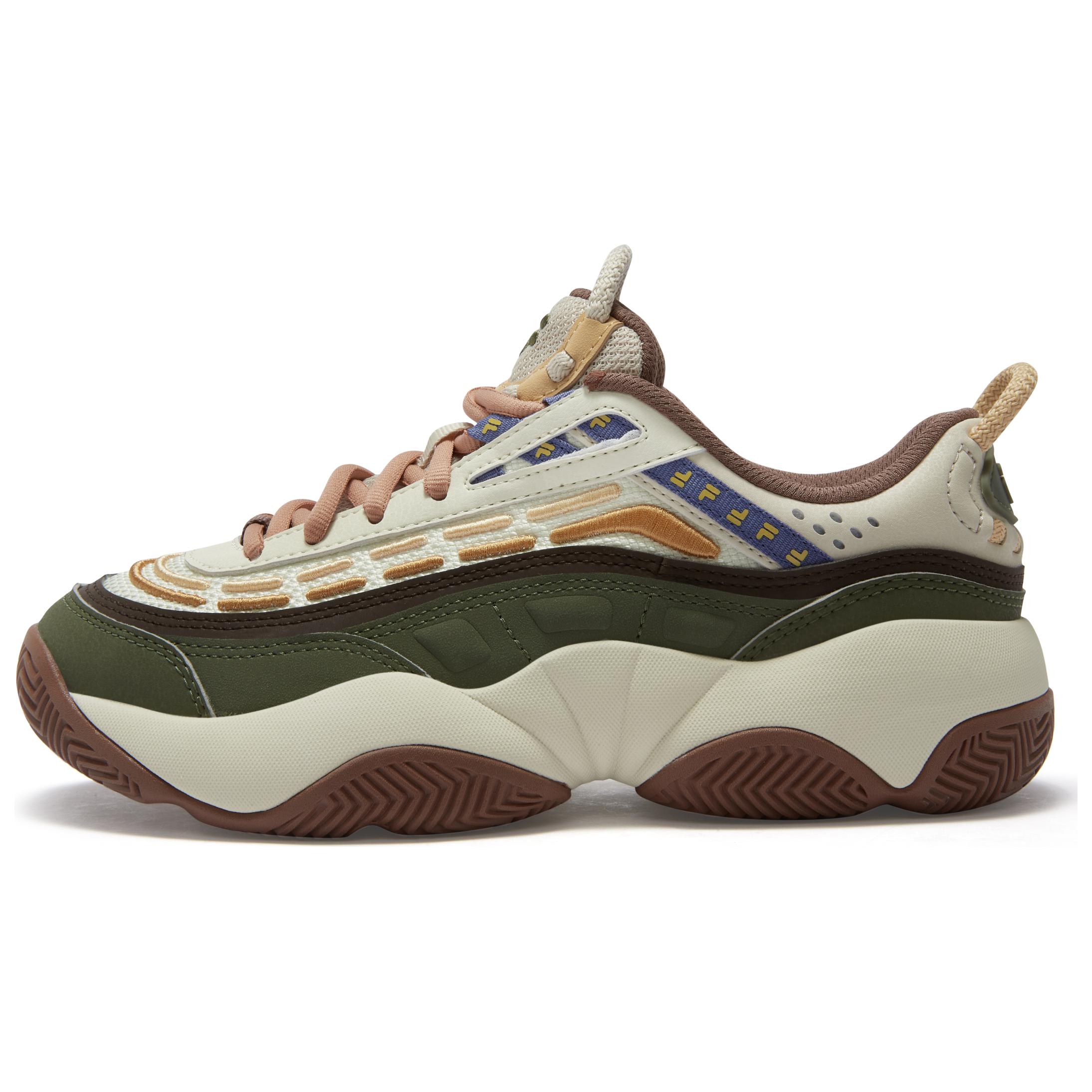 FILA FUSION FIRE Flame Shoes Abrasion Resistant Support Low top Vintage Basketball Shoes Women’s Green