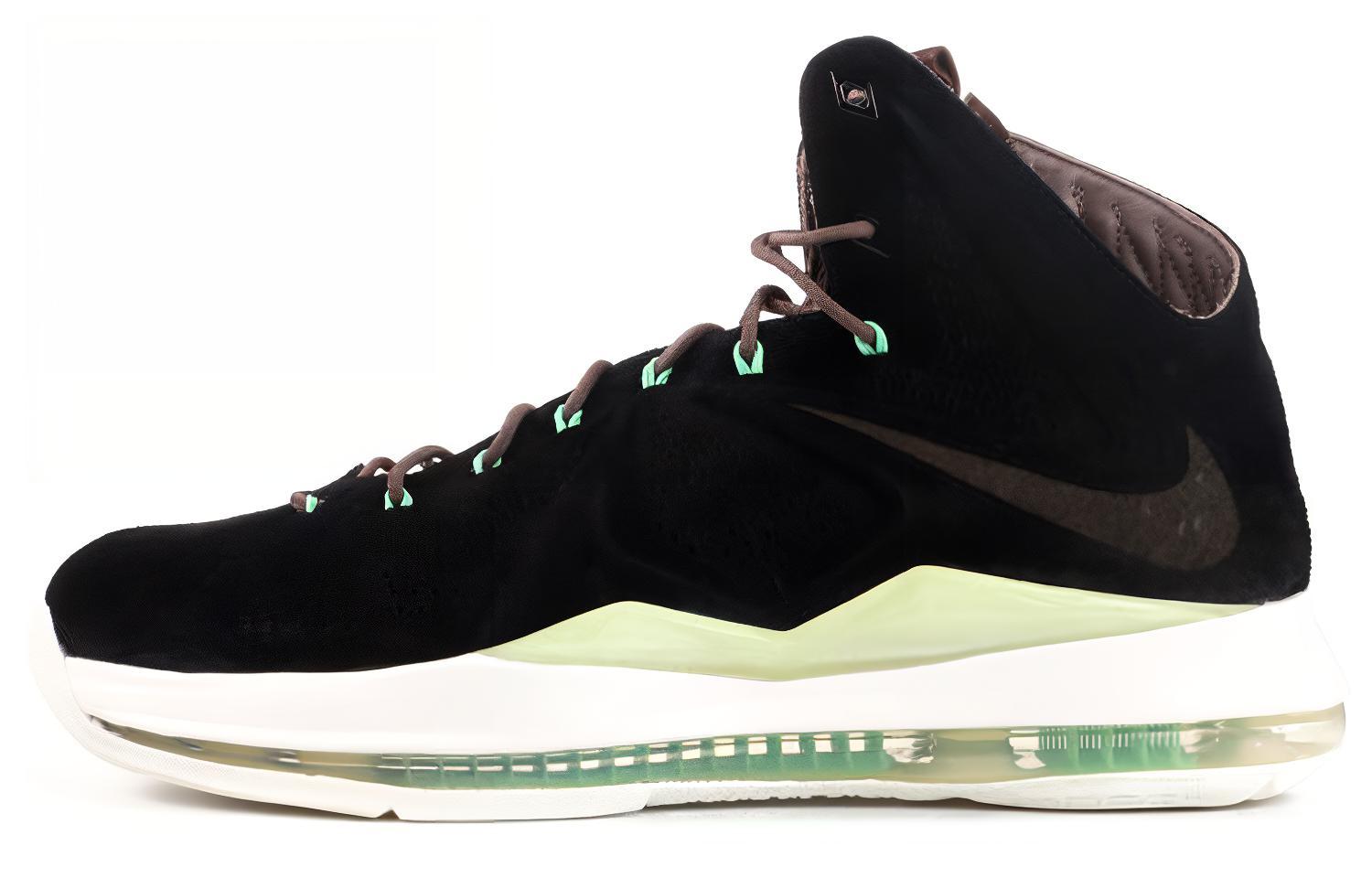 Мужские кроссовки Nike LeBron 10 EXT Black Suede OG (черные)