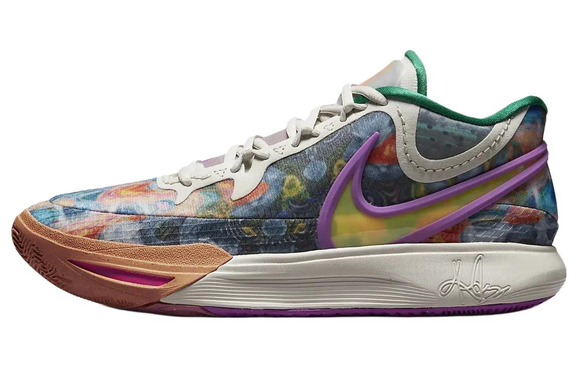 Nike Kyrie 8 \"Circle Of Life\"Irving 8 Fashionable and versatile Low-top Practical basketball shoes Men and women Same style White Brown and Blue Foreign version