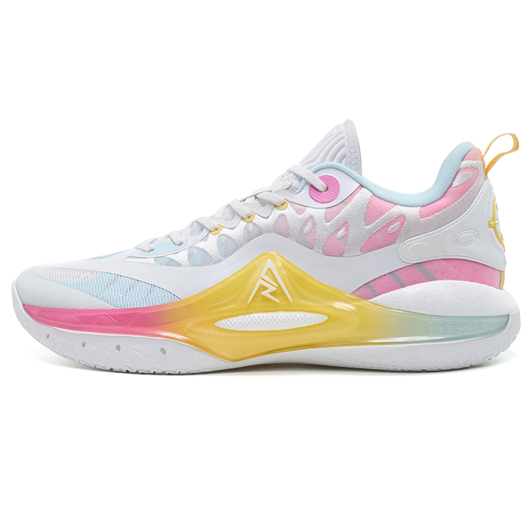RIGORER Reaves 2 Basketball Shoes Men’s Low Top Lake Blue/Juezhe White/Sugar Pink/Cheese Yellow