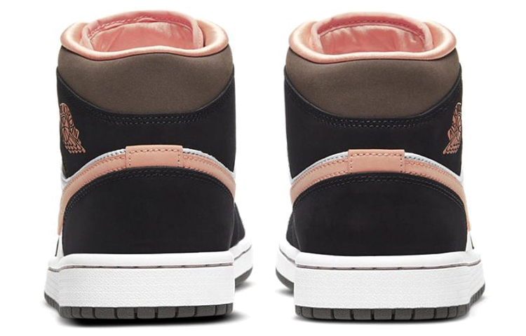 Женские кроссовки Jordan Air Jordan 1 apricot agate (черно-розово-белые) — Чёрный / розовый / белый — фото 5