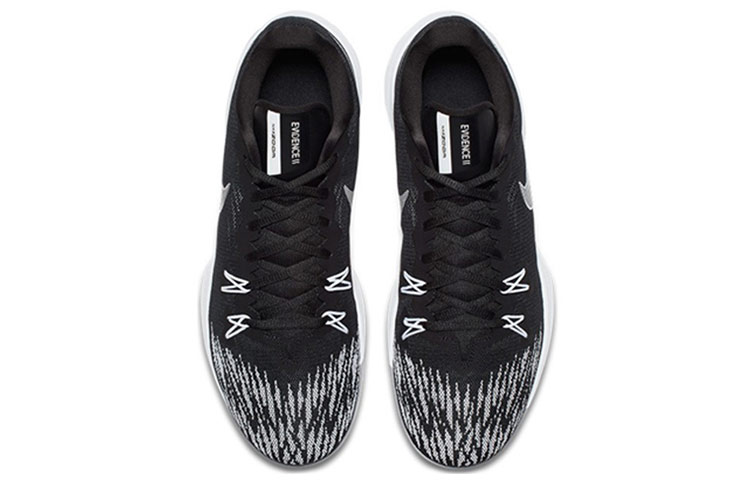 Мужские кроссовки Nike Zoom Evidence 2 (черно-белые) — Чёрный / белый / серый — фото 4