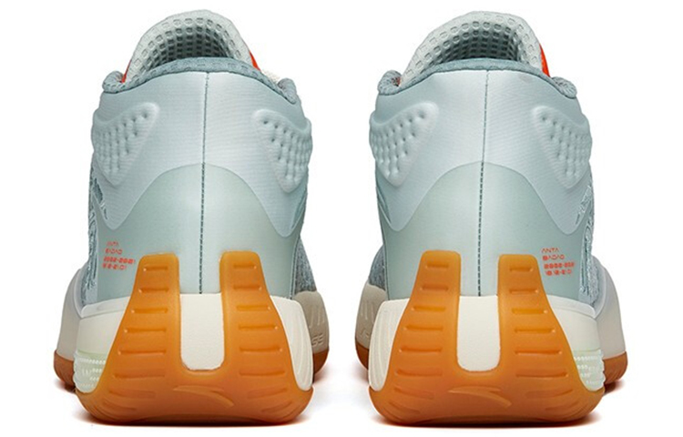 Anta Basketball Collection Fabric Abrasion Resistant Breathable Mid top Vintage Basketball Shoes Men’s Green Orange