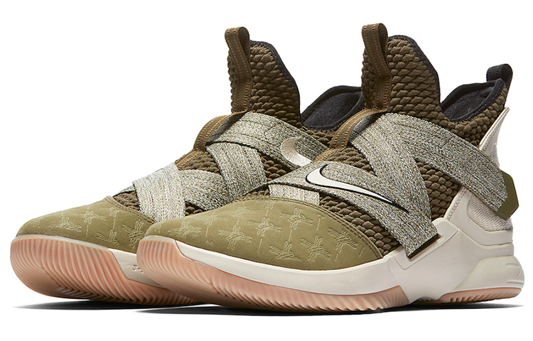 Мужские кроссовки Nike zoom soldier 12 (серый / зеленый) — Серый / зелёный — фото 3