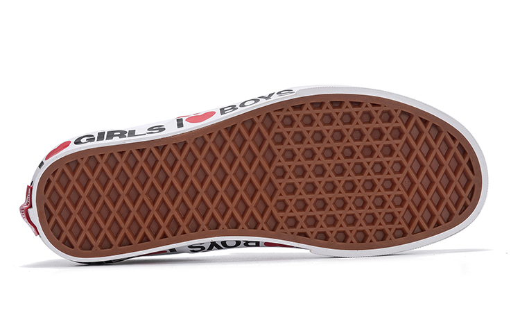 Кеды Vans slip-on Heart (бело-красный) — фото 6