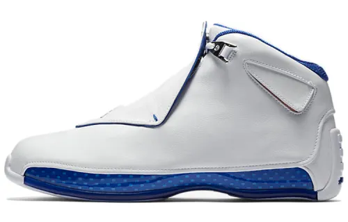 Jordan Air Jordan 18 Retro White Sport Royal OG All-Star Mid-top Retro Basketball Shoes Men and Women Same Style White Blue 2018