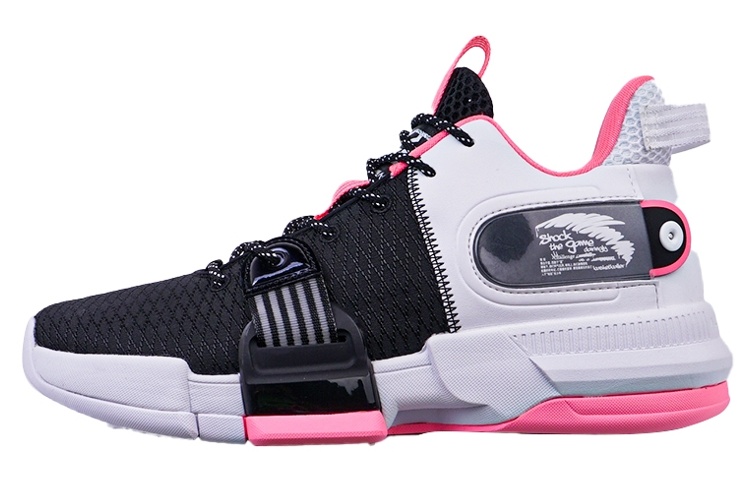 Anta Craze 2 Slip Resistant Abrasion Resistant Mid top Performance Basketball Shoes Men's Black Pink White