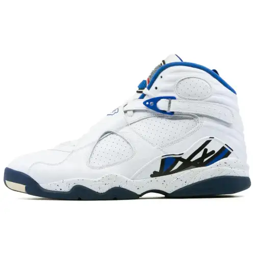 Jordan Air Jordan 8 Retro Slip Resistant Abrasion Resistant High top Vintage Basketball Shoes Men's Blue White