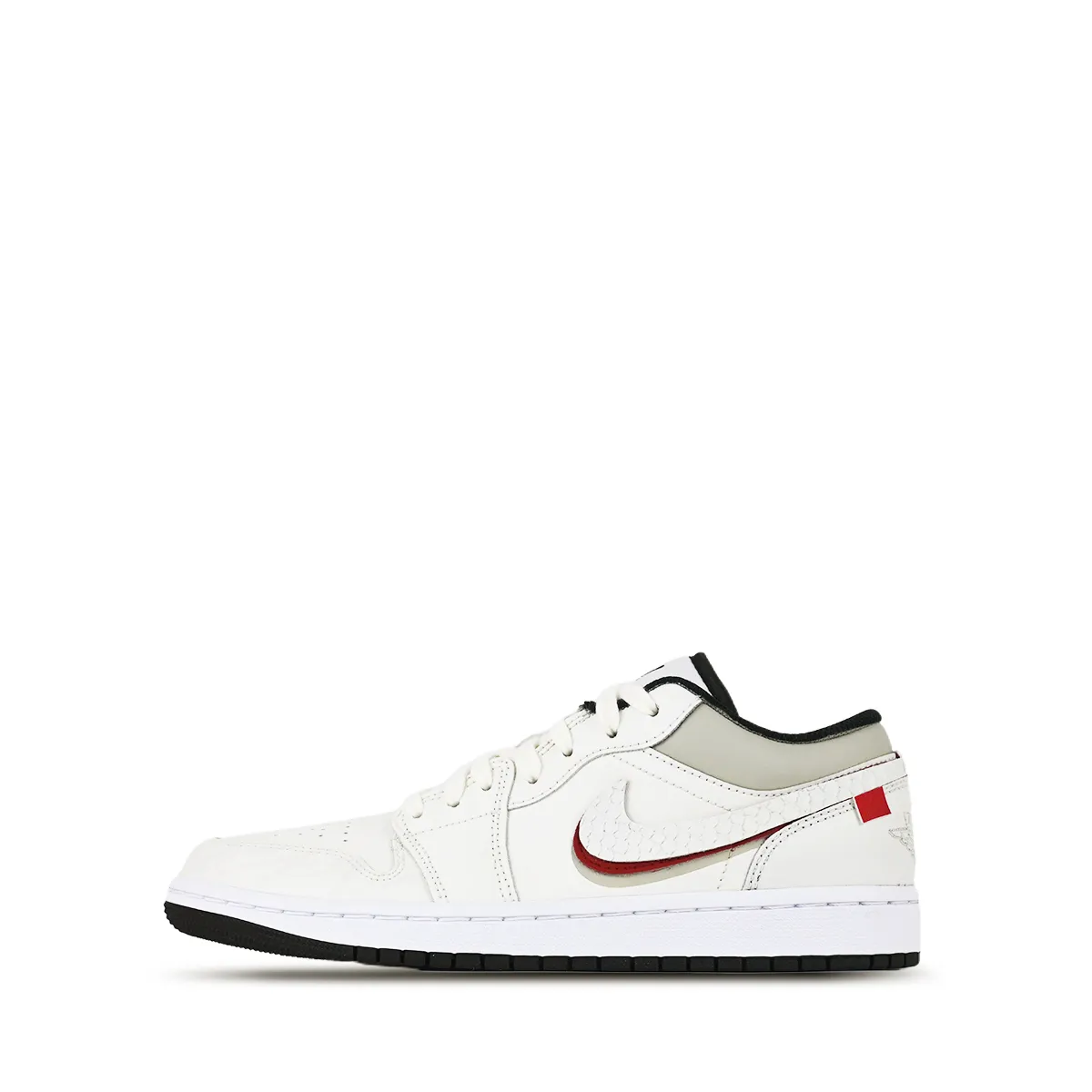 Jordan Air Jordan 1 Low'White Black' Cushioning Slip Resistant Low top Vintage Basketball Shoes Men's Beige