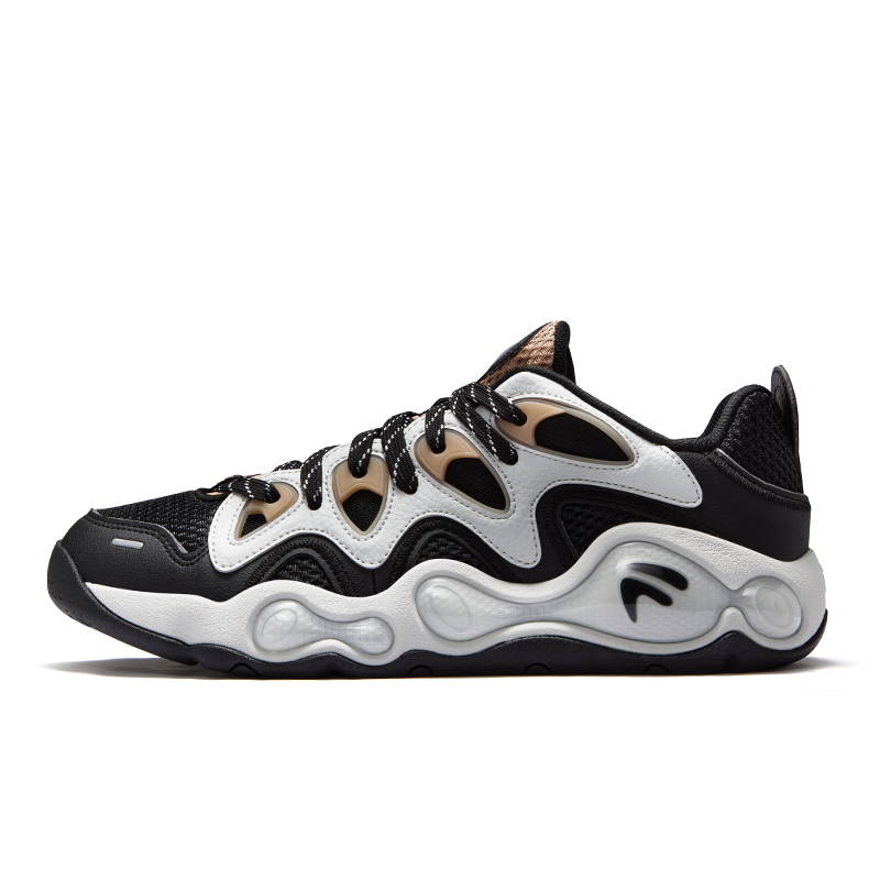 FILA FUSION VERTICAL Crack Shoes Textile, Synthetic Leather Low top Vintage Basketball Shoes Men’s Black Silver