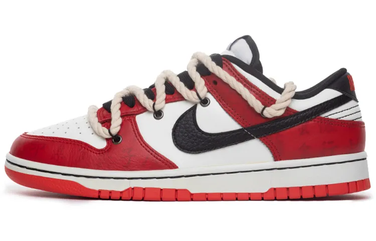 NBA x Nike Dunk Low EMB Low top Skateboard Shoes Men's Red White Black