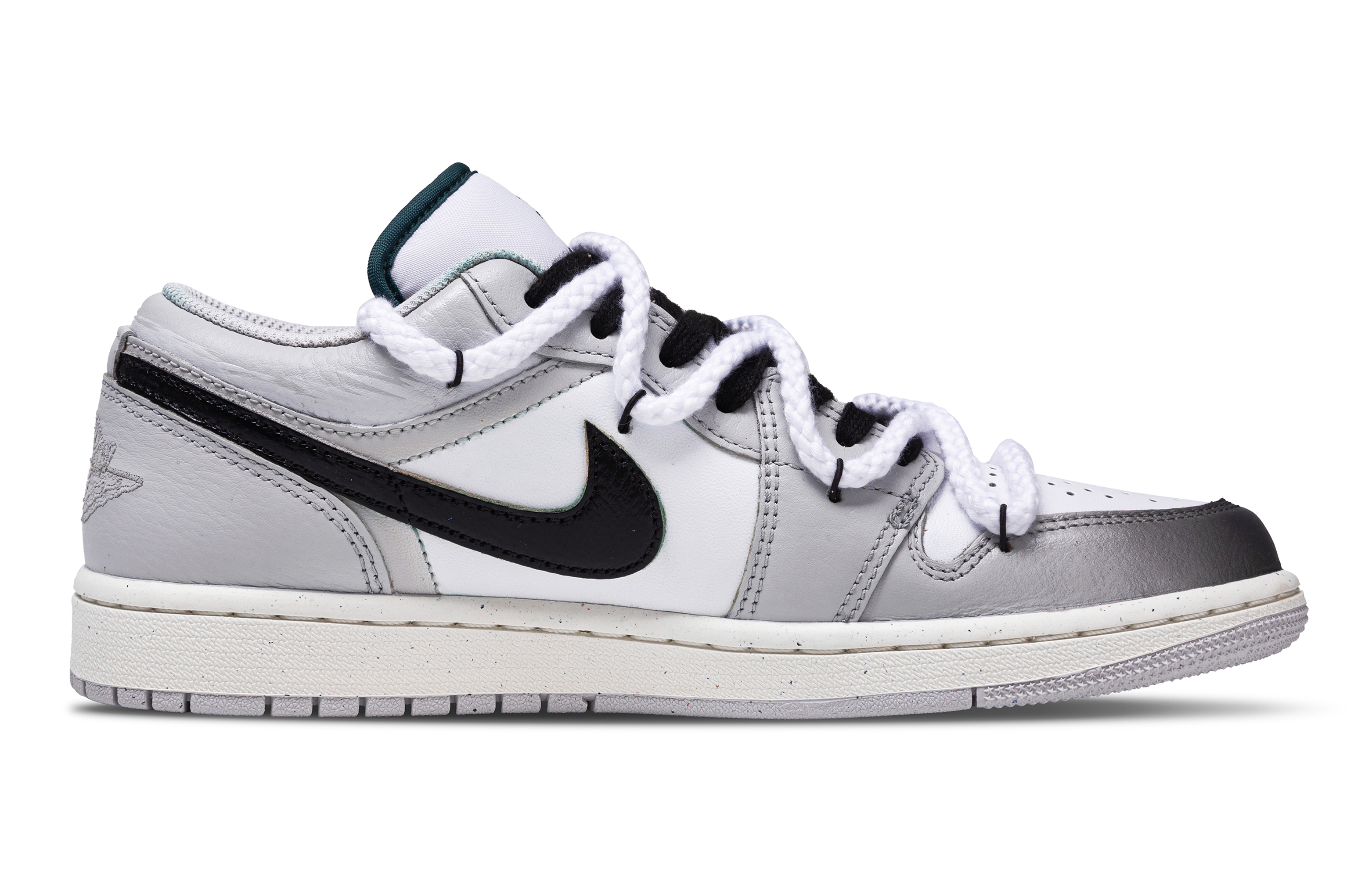Jordan Air Jordan 1 Abrasion Resistant Low top Vintage Basketball Shoes Men’s Gray White