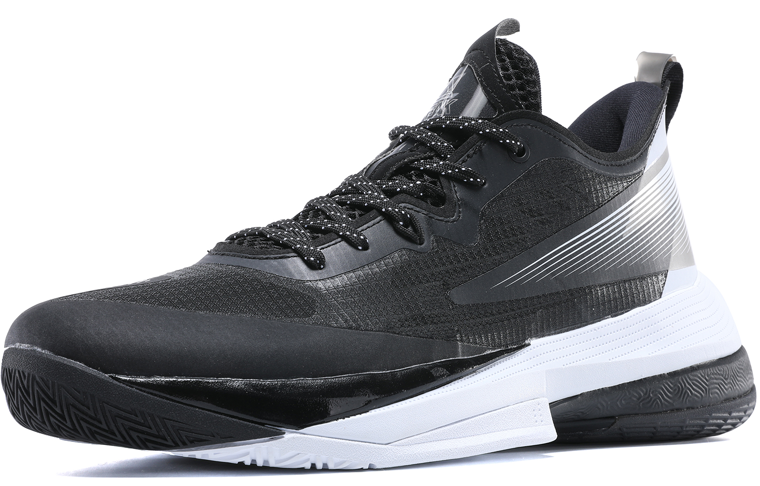 PEAK Taichi, Lightning Cushioning Slip Resistant Abrasion Resistant Low top Basketball Shoes Men’s Black White