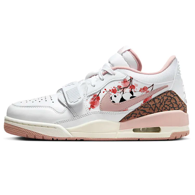 Jordan Legacy 312 Abrasion Resistant Slip Resistant Low top Vintage Basketball Shoes Women's White Pink