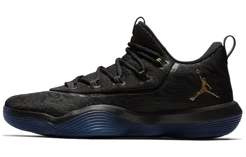Jordan Super.Fly 2017 Low Griffin Comfortable Shock Absorbing Anti-Slip Wear-Resistant Lightweight Low-top Basketball Shoes Men's Black Gold