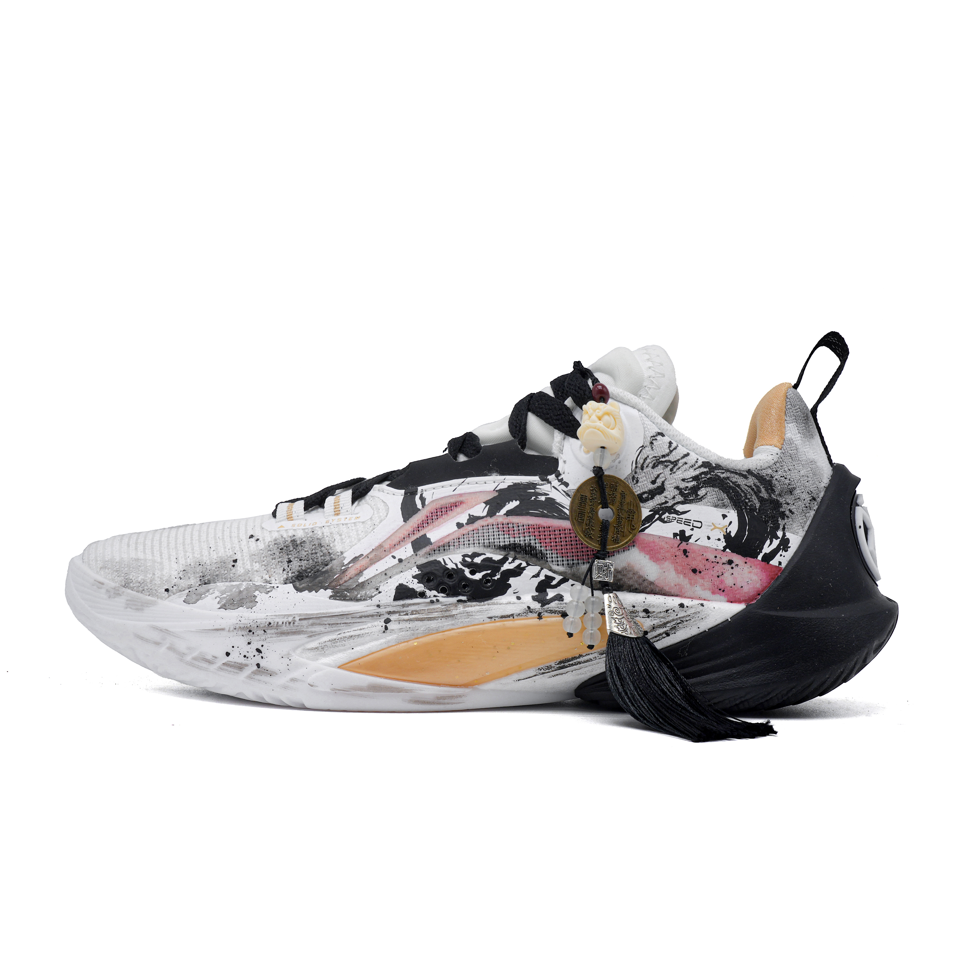 Li Ning Speed 10 Cushioning Breathable Support Low top Basketball Shoes Men’s White Black