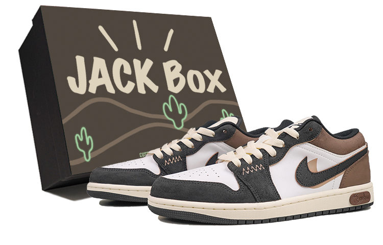 Jordan Air Jordan 1 RISK Mocha Double Hook Slip Resistant Abrasion Resistant Low top Vintage Basketball Shoes Men’s