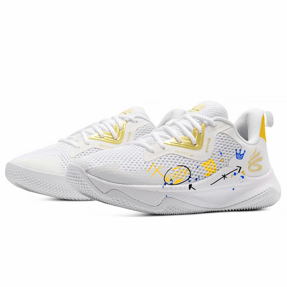 Under Armour Curry Splash 3 Slip Resistant Abrasion Resistant Low top Basketball Shoes Men’s White