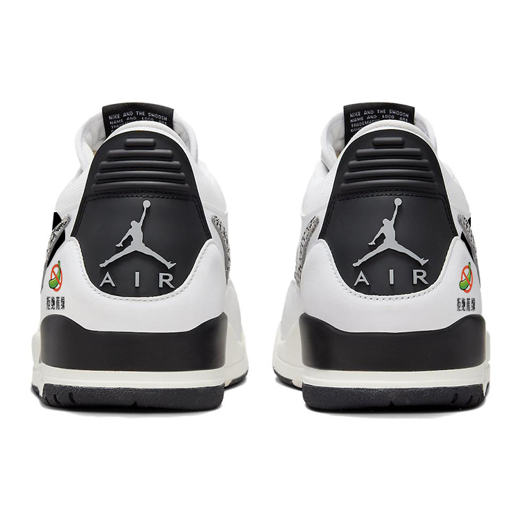 Jordan Legacy 312 Cushioning Slip Resistant Abrasion Resistant Mid top Vintage Basketball Shoes Men’s Black White