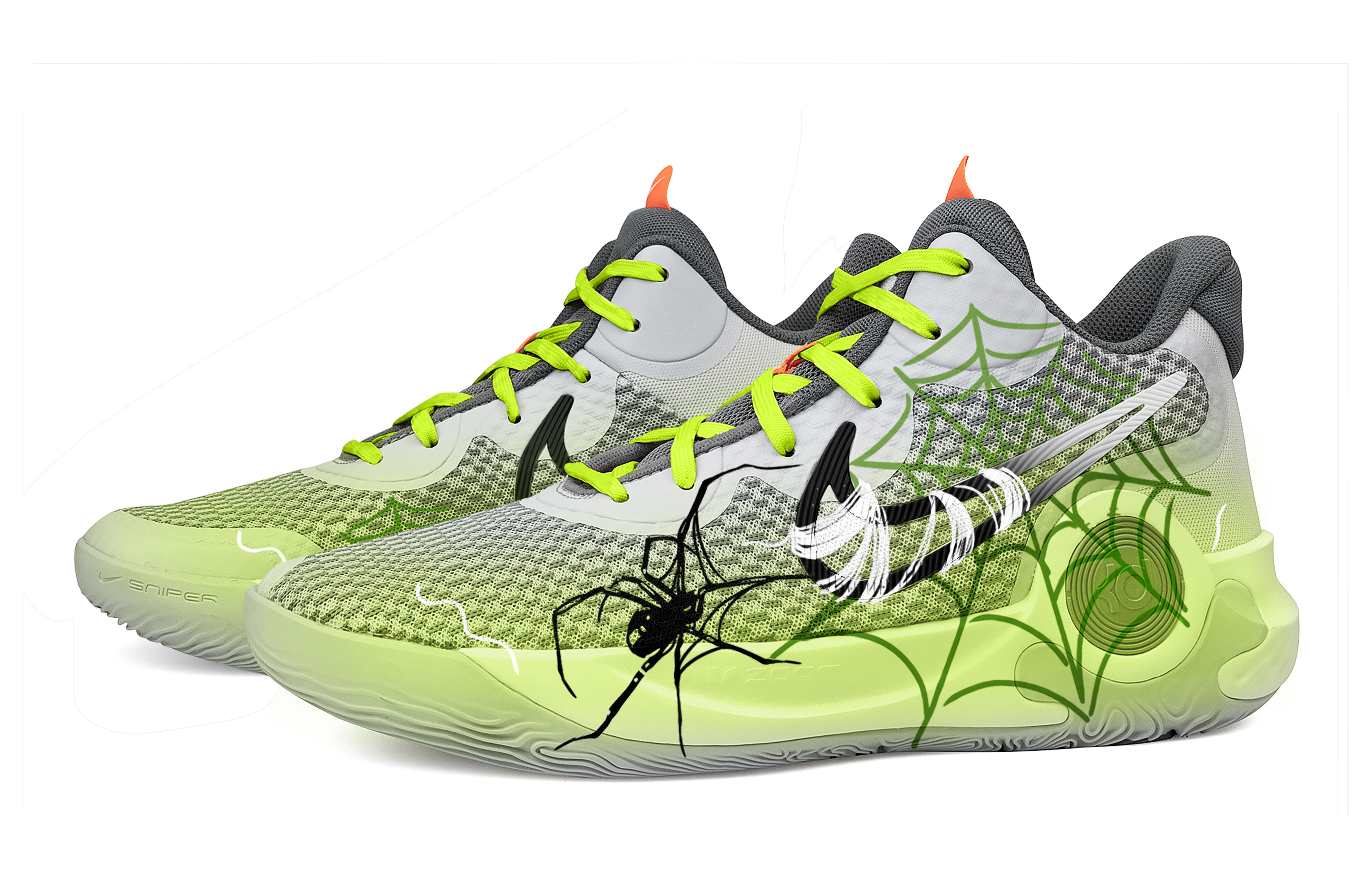 Nike KD Trey 5 IX Basketball Shoes Unisex Mid Top Gray/Green/Black/White