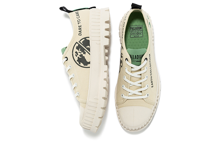 Palladium Pallshock Org Metro Slip Resistant And Breathable Low top Canvas Shoes Unisex Desert