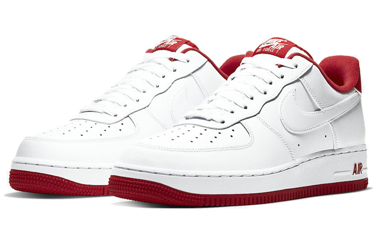 Мужские кроссовки Nike Air Force 1 (бело-красные) — фото 2