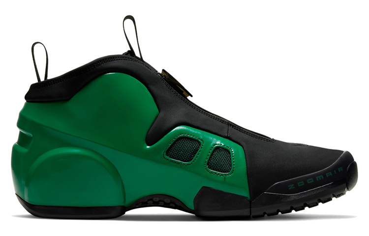 Мужские кроссовки Nike Air Flightposite 2 (черно-зеленые) — Чёрныйзелёный — фото 2