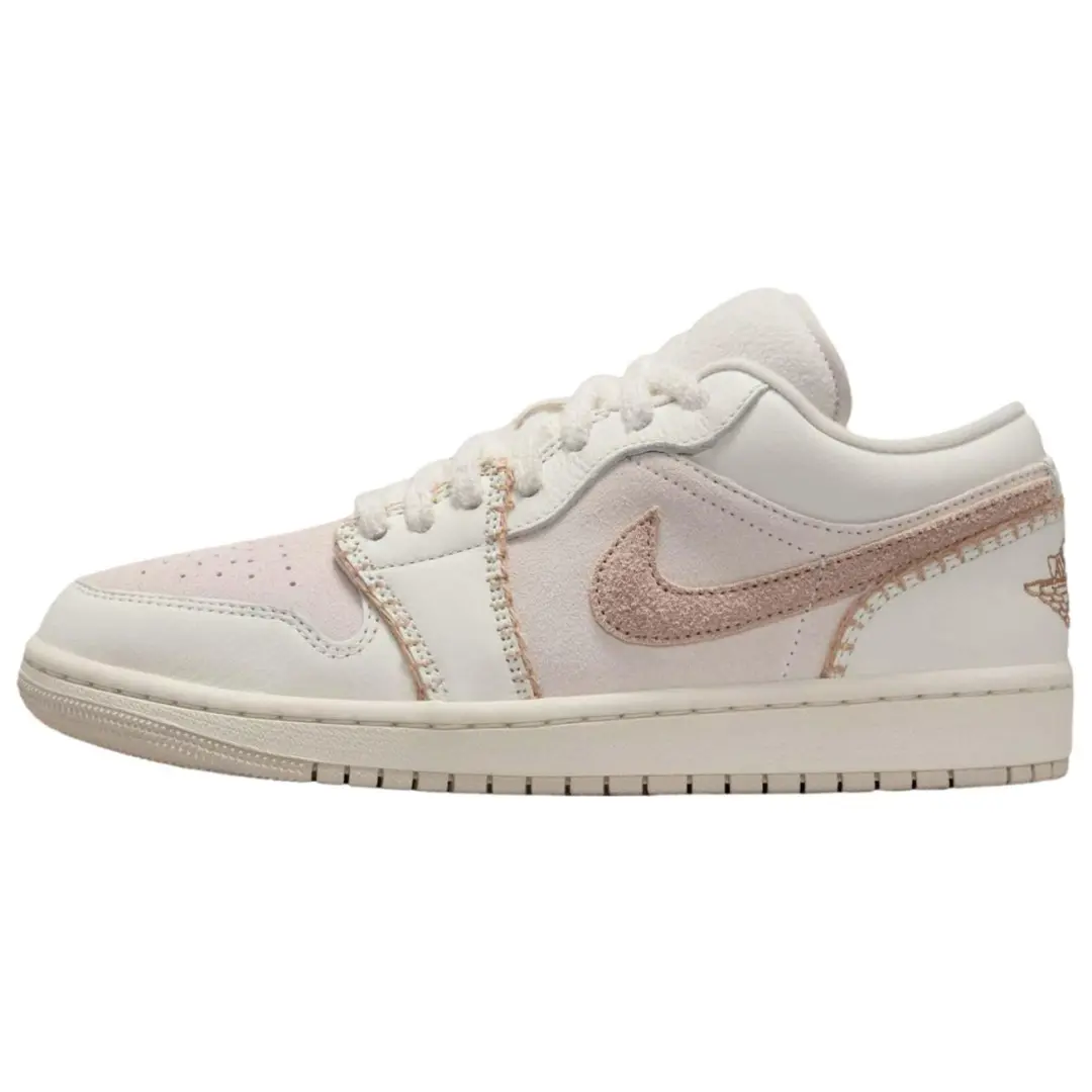 Jordan Air Jordan 1 Leather Low top Vintage Basketball Shoes Women's Beige