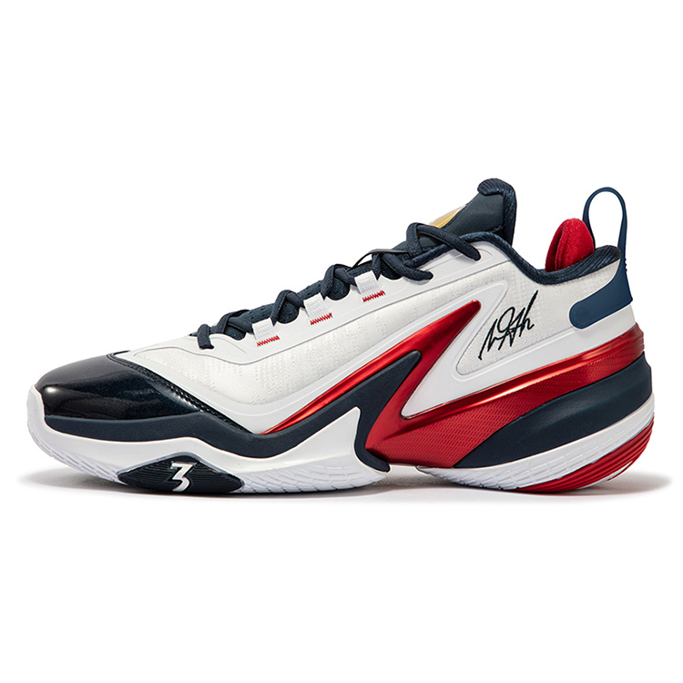 361° AG 5 Cushioning Anti-Slip Wear-Resistant Impact-Resistant Low-Top Basketball Shoes Men’s White Blue Red