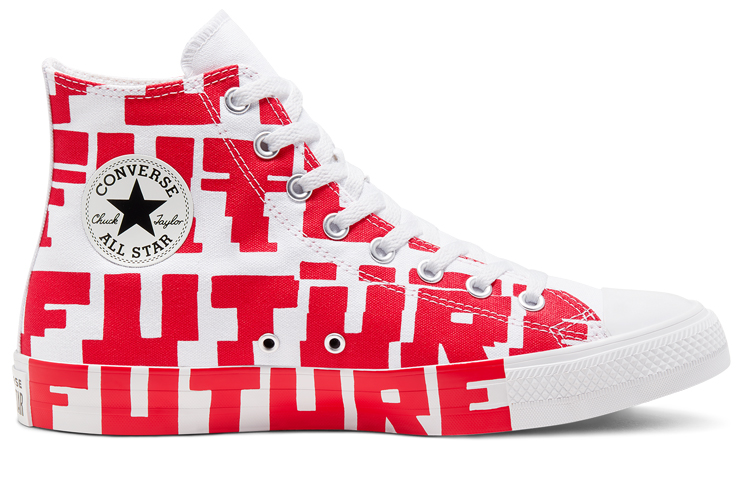 Кеды Converse Chuck Taylor All Star (белые с красным) — Белый / красный — фото 2