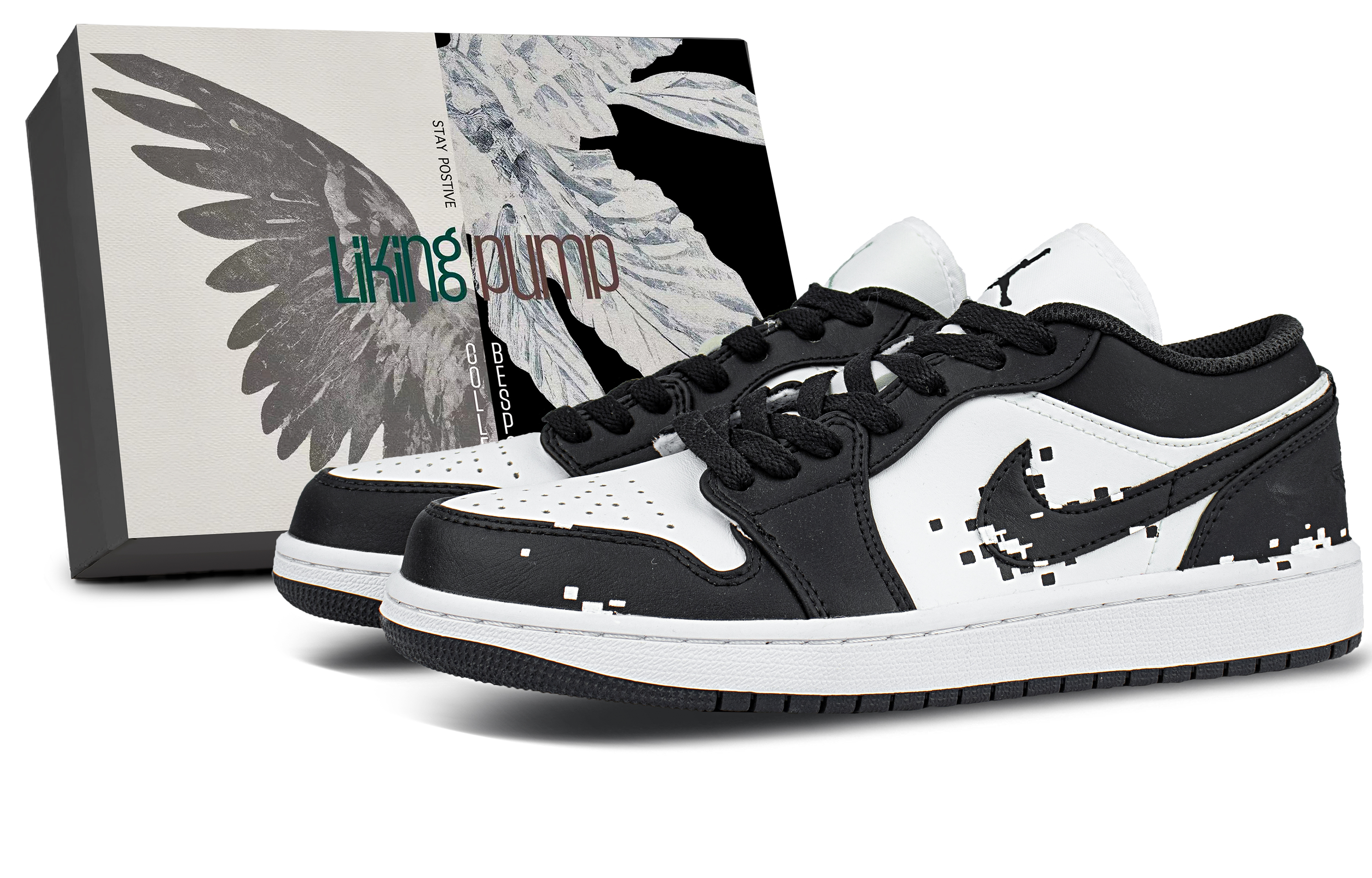 Jordan Air Jordan 1 Abrasion Resistant Low top Vintage Basketball Shoes Unisex Black