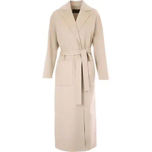 Loro Piana Coats Women's Beige Lapel Moderate Straight Fit