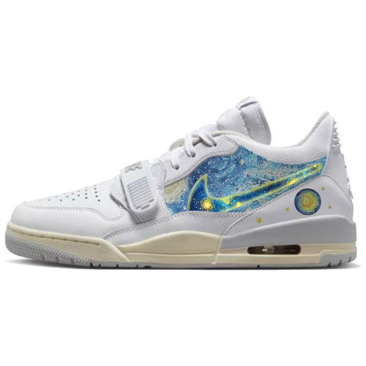 Jordan Legacy 312 Cushioning Slip Resistant Low top Vintage Basketball Shoes Men’s White Blue
