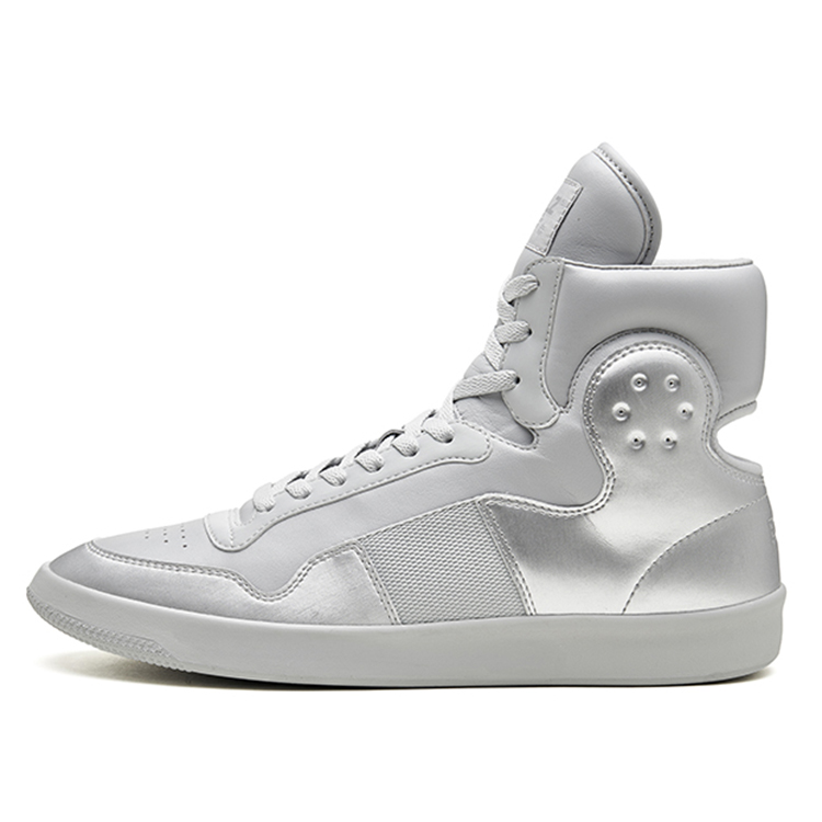 EQLZ EQUALIZER 1970 Lightweight High top Vintage Basketball Shoes Unisex Liquid Silver
