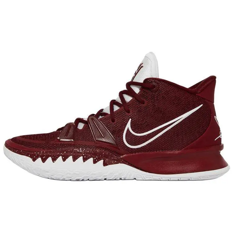 Nike Kyrie 7 Slip Resistant Abrasion Resistant Mid top Basketball Shoes Men's Red