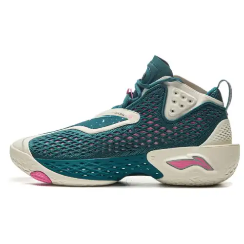 LiNing Li Ning Fan Wu 5 Super Technology Cushioning Stable Support Wrapped Comfortable Anti-slip Wear-Resistant Breathable Rebound Grip Mid-top Basketball Shoes Men's Green White