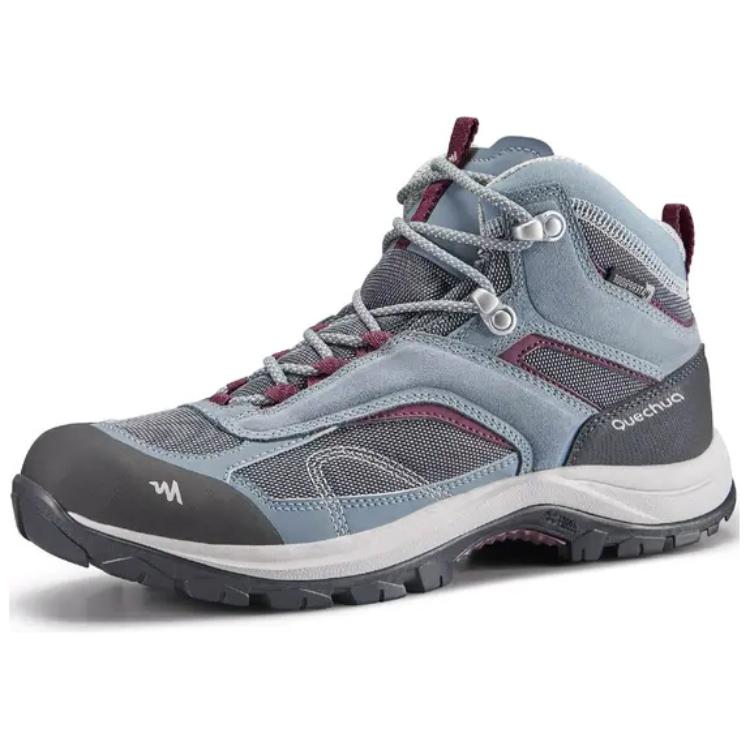 DECATHLON MH100 Leather Mid top Hiking Mountaineering Shoes Women’s Gray