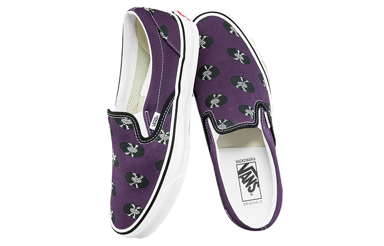 Слипоны Vans x Wacko Maria Classic Slip-On LX (фиолетовые) — фото 4