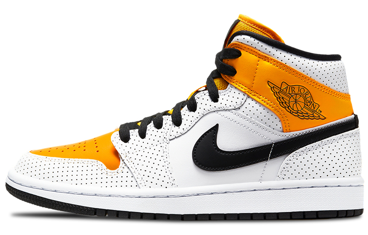 Air Jordan 1 Mid ‘Perforated White University Gold’ Women’s