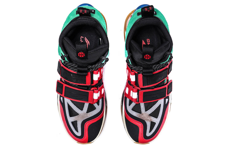 Li Ning Slip Resistant Coverage Thermal High top Vintage Basketball Shoes Men’s Black Red Green