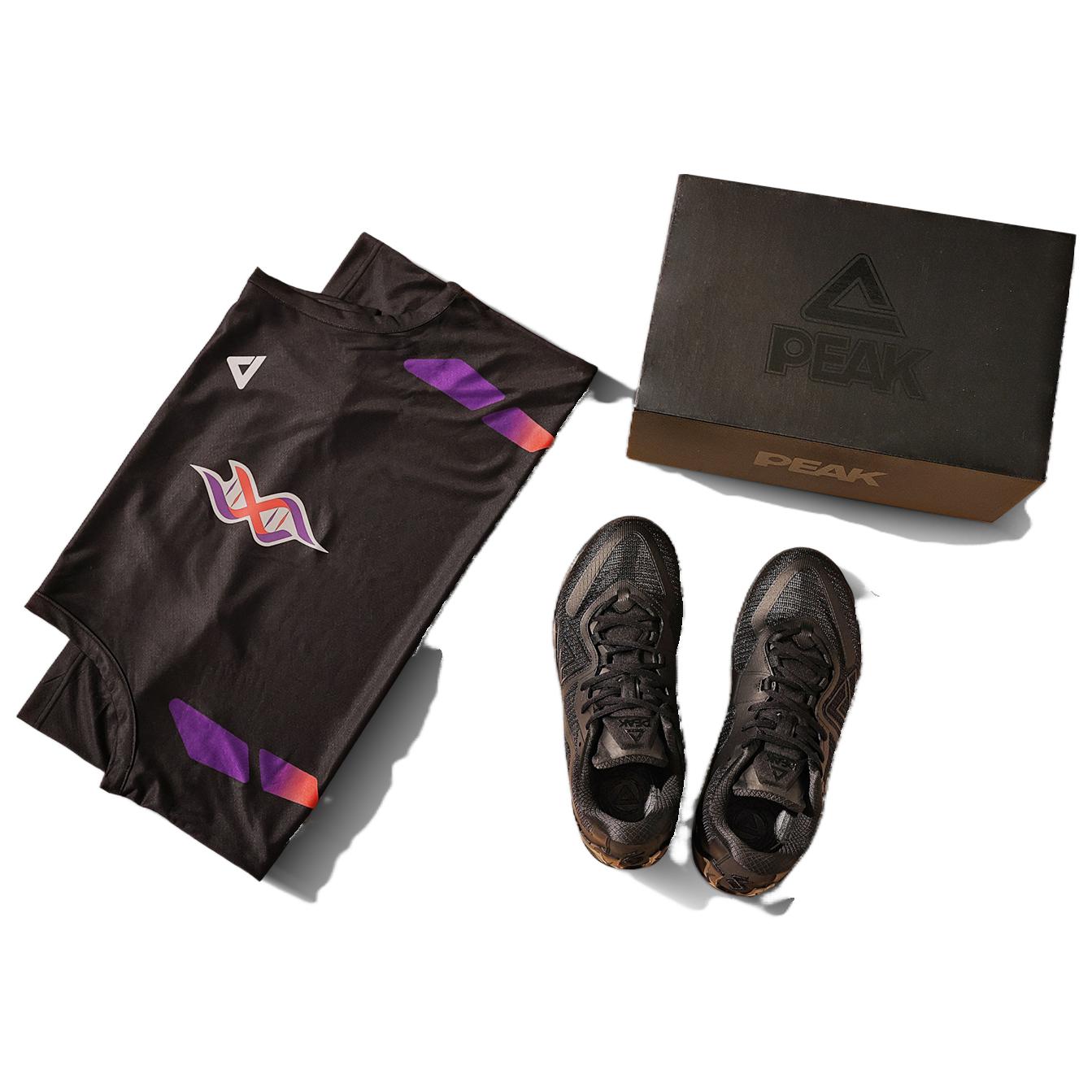 PEAK Tàijí Wúshuang, Black Warrior, Box Included Cushioning Slip Resistant Rebound Low top Basketball Shoes Men's