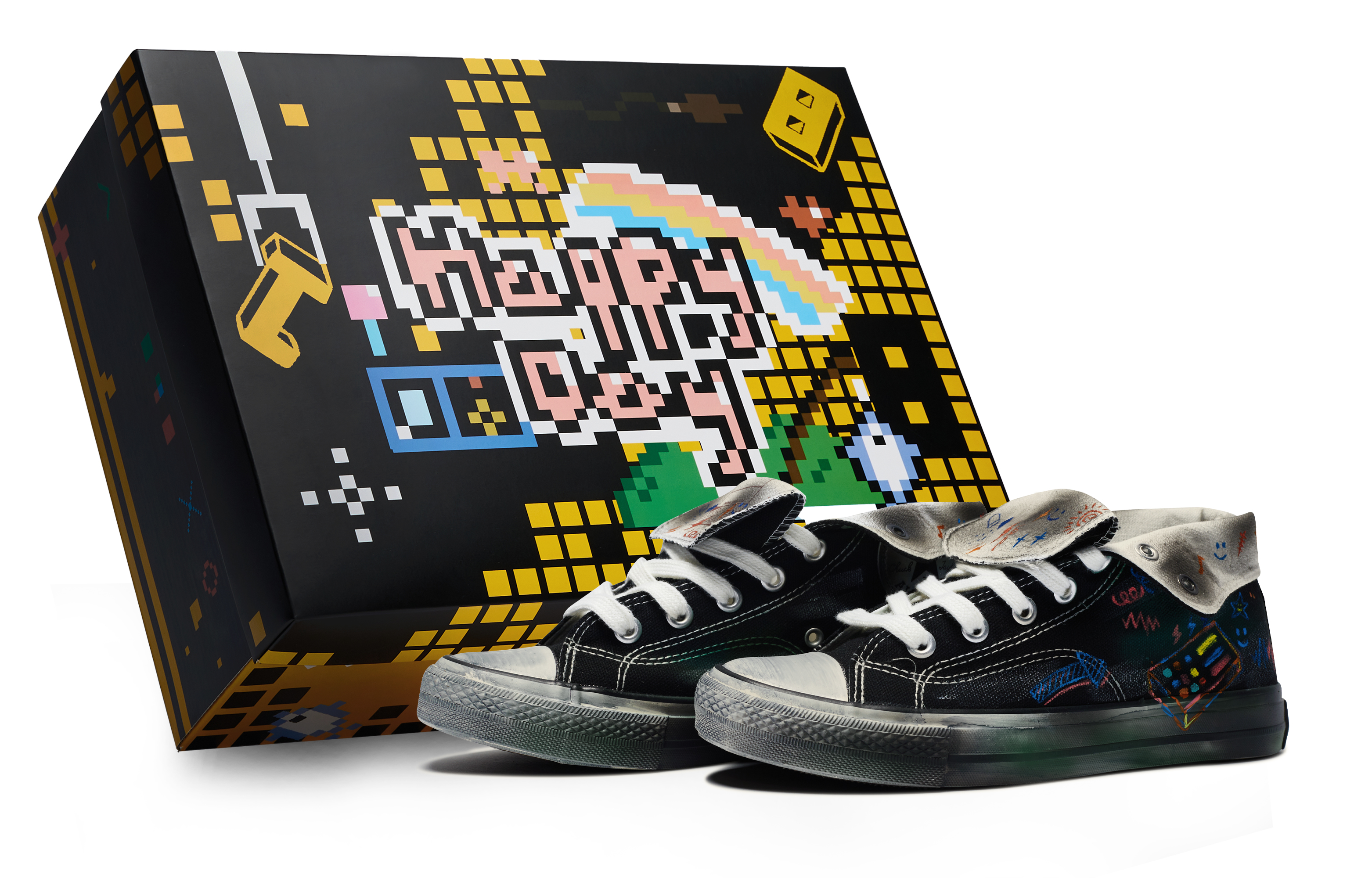 Converse 1970s 811 Manufacturing, Rock Music Collection, Keyboard Hand, June 1st Special Shoe Box Graffiti