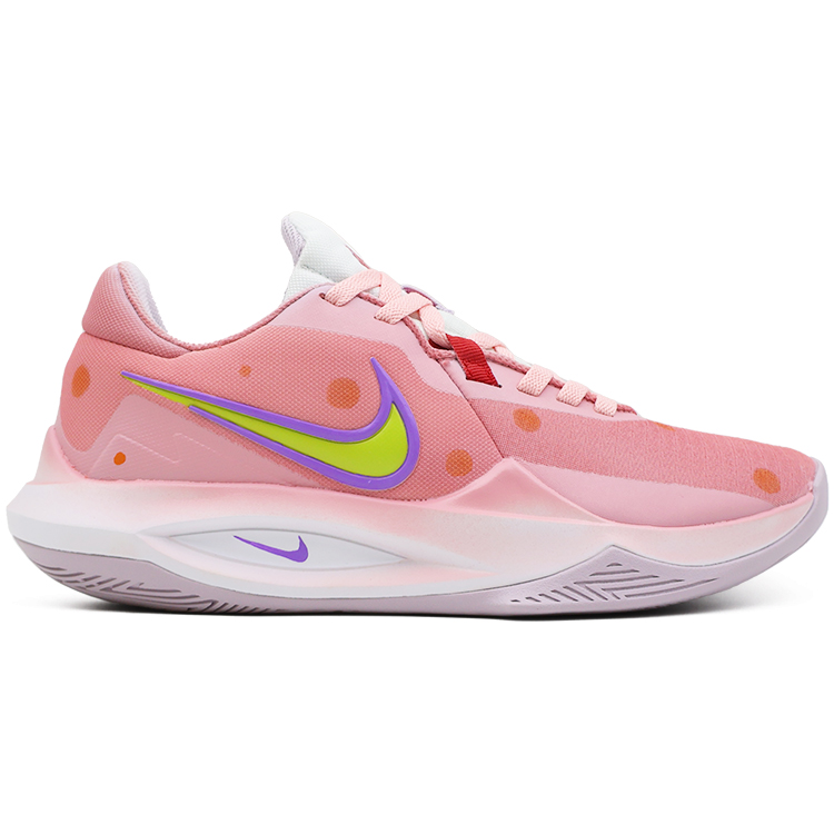 Nike Precision 6 Cushioning Slip Resistant Abrasion Resistant Support Low top Basketball Shoes Unisex Yellow Pink