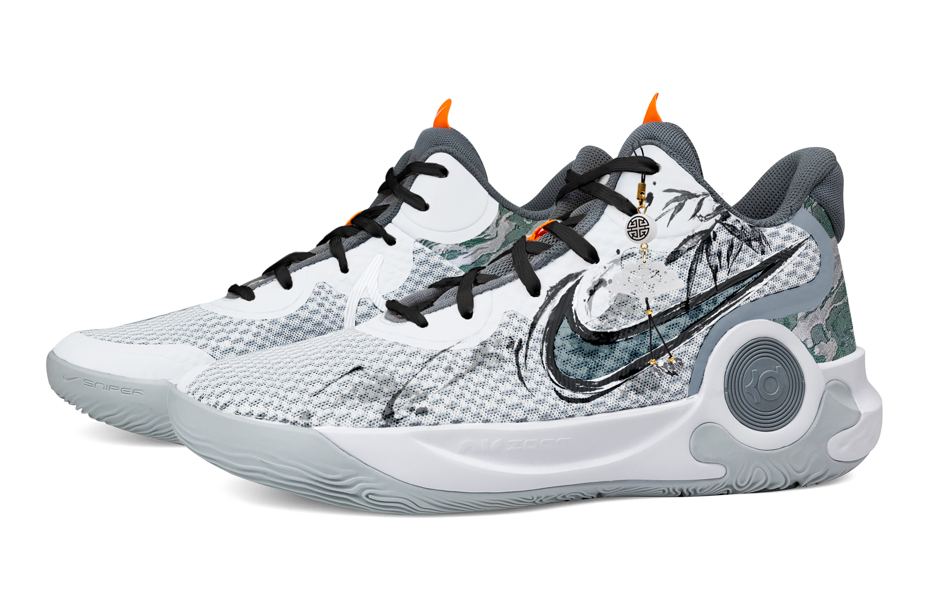 Nike KD Trey 5 IX Cushioning Abrasion Resistant Impact Resistant Super Light Mid top Basketball Shoes Unisex Light Gray