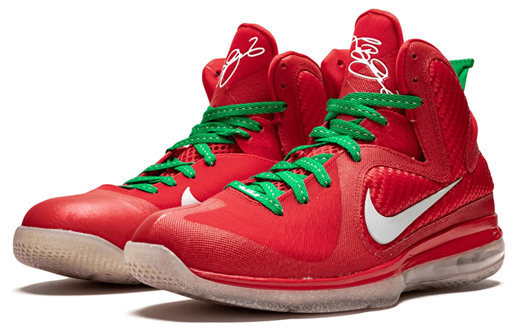 Мужские кроссовки Nike Lebron 9 Christmas (красные) — фото 4