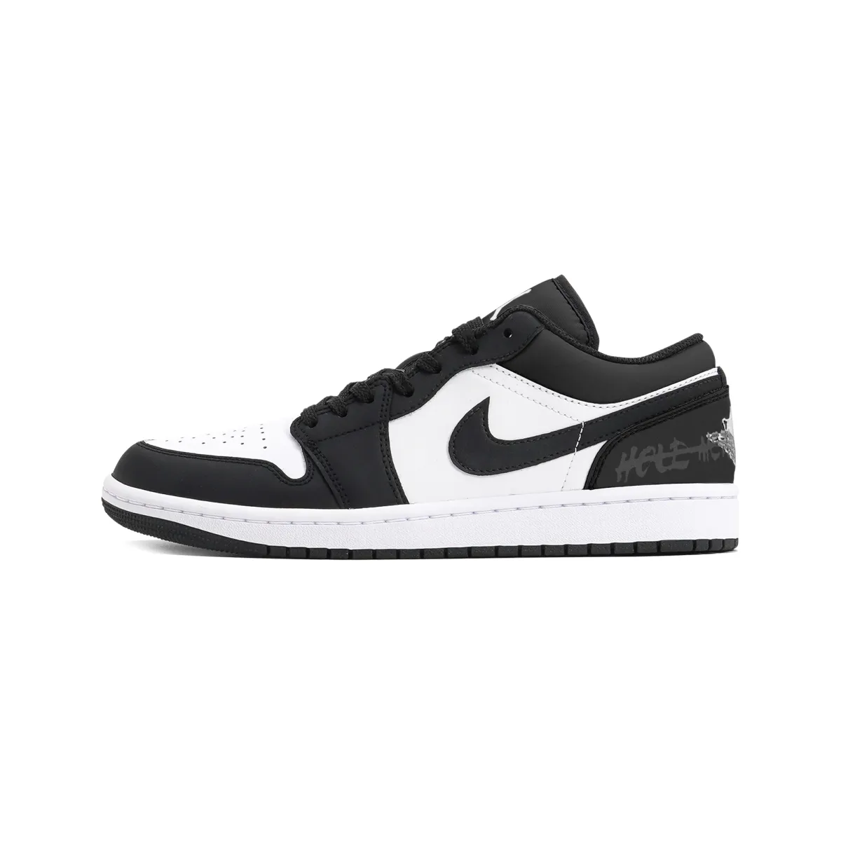Jordan Air Jordan 1 Slip Resistant Abrasion Resistant Low top Vintage Basketball Shoes Unisex Black