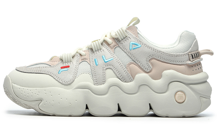 FILA FILA PANINI Fashionable, trendy and versatile low-top retro basketball shoes for women, white and nude