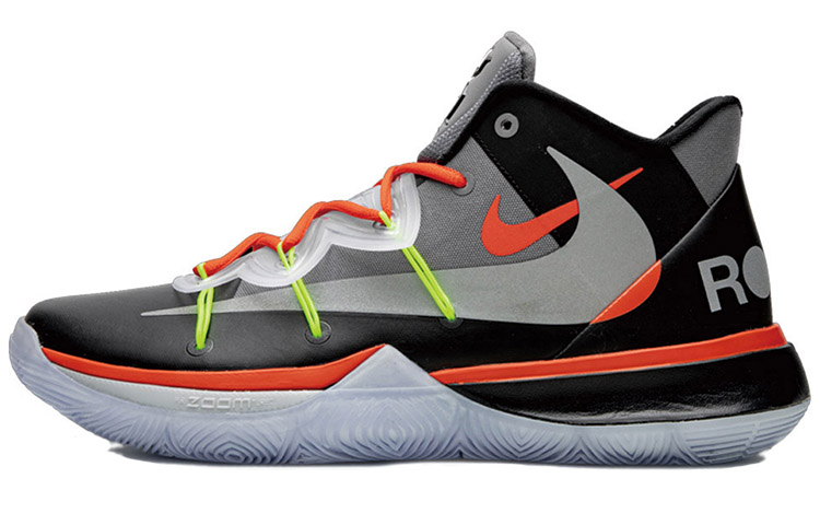 Nike Kyrie 5 Rokit \"Welcome Home\" All-Star Limited Edition Barb, Shock Absorbing, Anti-Slip Lightweight Middle Top Basketball Shoes Men's Black Gray